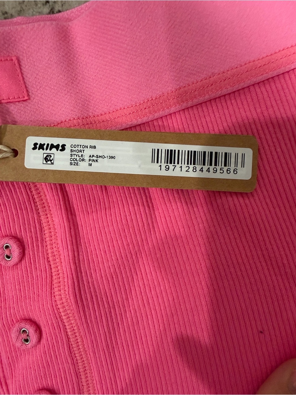 SKIMS Ribbed Boxer Short in Pink - Picture 2 of 3